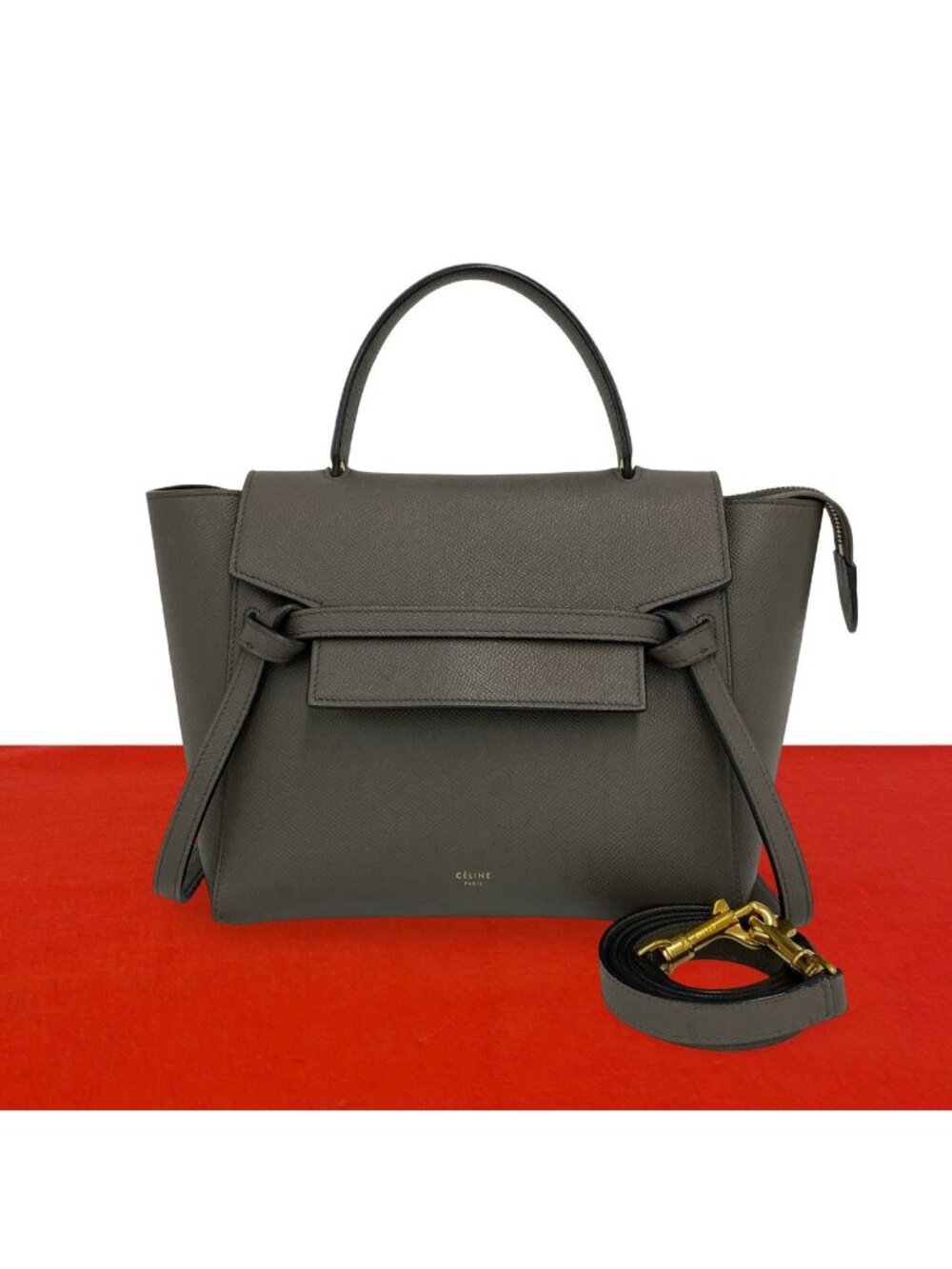 Celine Belt Bag Micro Leather 2-Way Mini Tote Gray